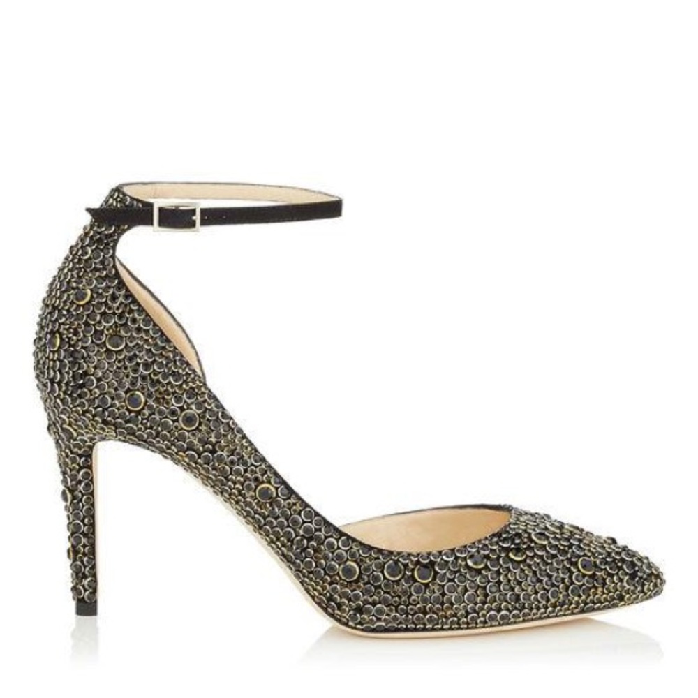 Jimmy Choo
Lucy 85 in black suede w/ halo crystals